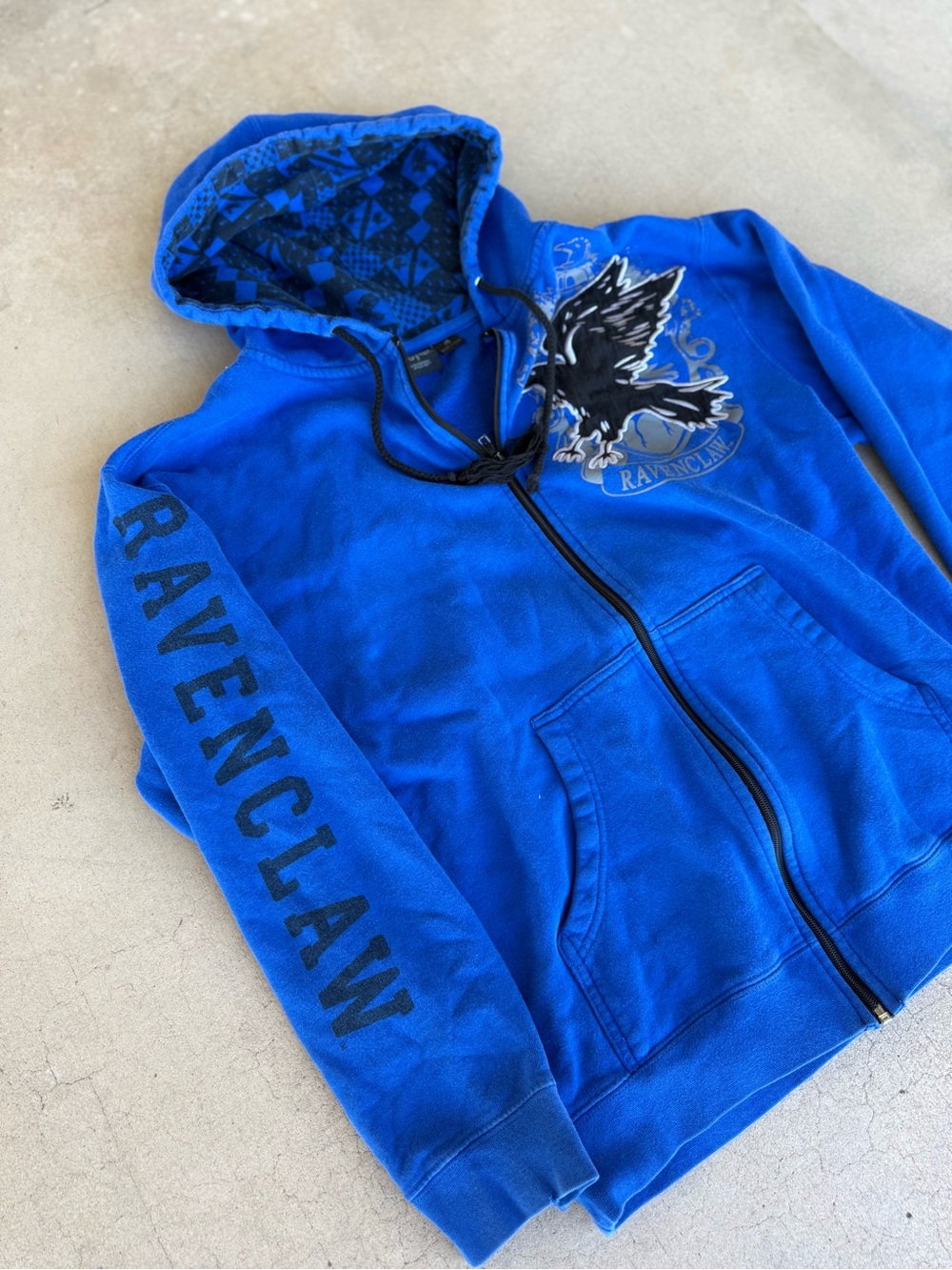 Harry Potter Ravenclaw Blue Full Zip Hoodie Size M